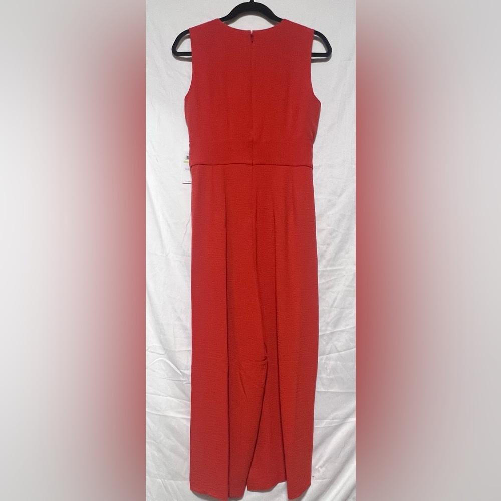 NWT Calvin Klein Sleeveless Jumpsuit Vivid Orange Wide Leg Office Formal Spring - Picture 8 of 12